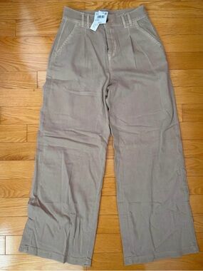 American Eagle Outfitters Wide-Leg Chinos in Taupe